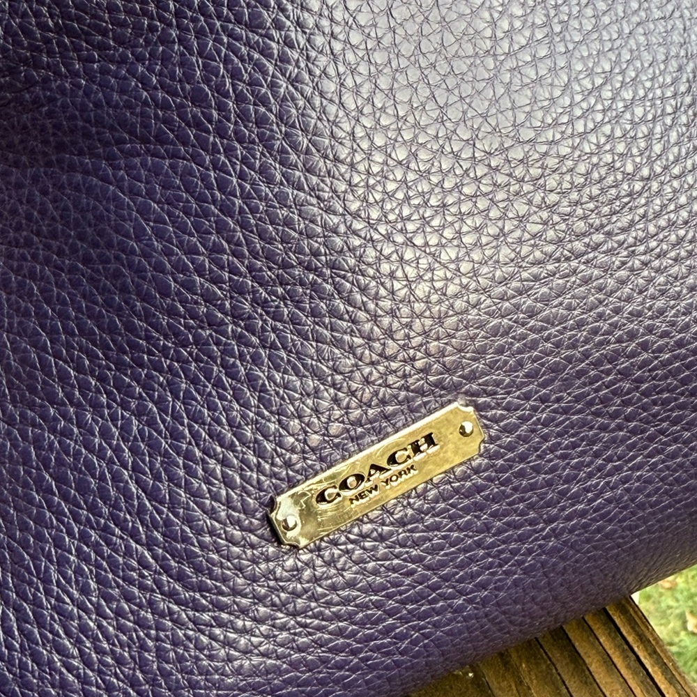 Coach Purple Leather Bucket Bag - Picture 2 of 16